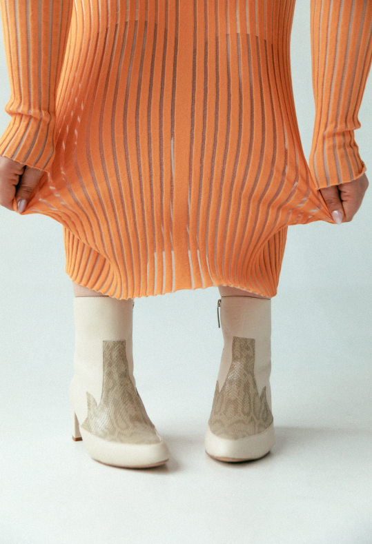 Bone Nappa Flame Ankle Boot