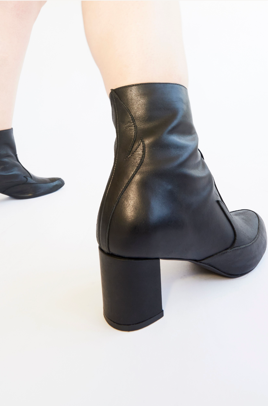 Black Nappa Flame Ankle Boot